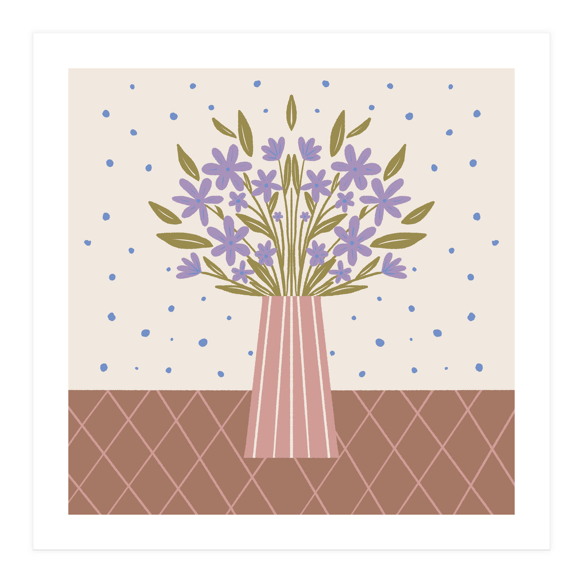 Flower Vase Mocha Mousse (Print Only)