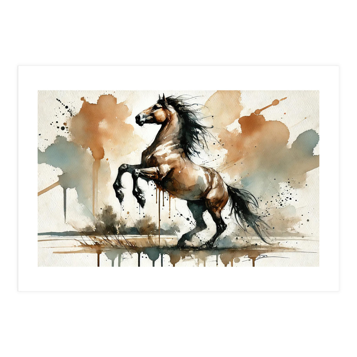 Fiery Horse Elegance (Print Only)