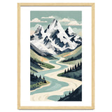 Majestic Alpine Peaks: Organic Modern Landscape Art thumbnail