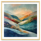 Abstract Mountain Landscape Painting with Textured Rolling Hills thumbnail