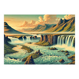 Vintage Iceland, Landscape Poster (Print Only) thumbnail