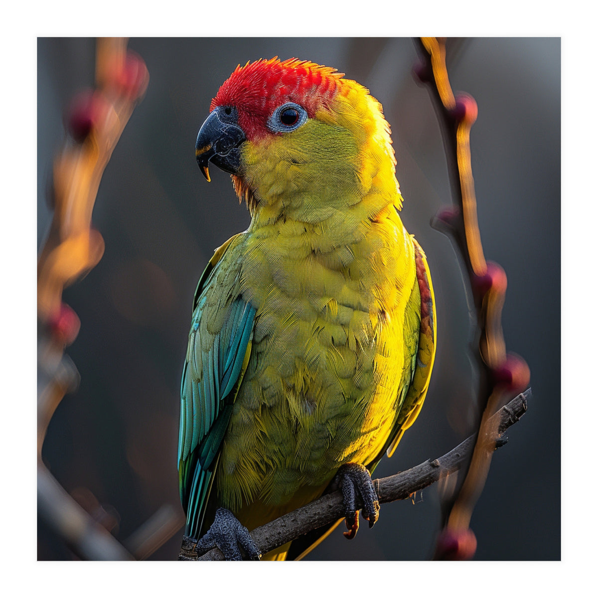 Close Up Of A Colorful Jenday Conure  (Print Only)