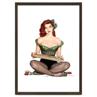 Pinup Sexy Girl Selling Cigarettes