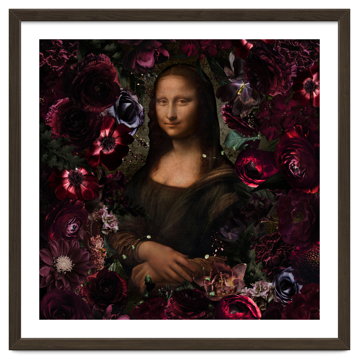 Mona Lisa And Dark Flowers