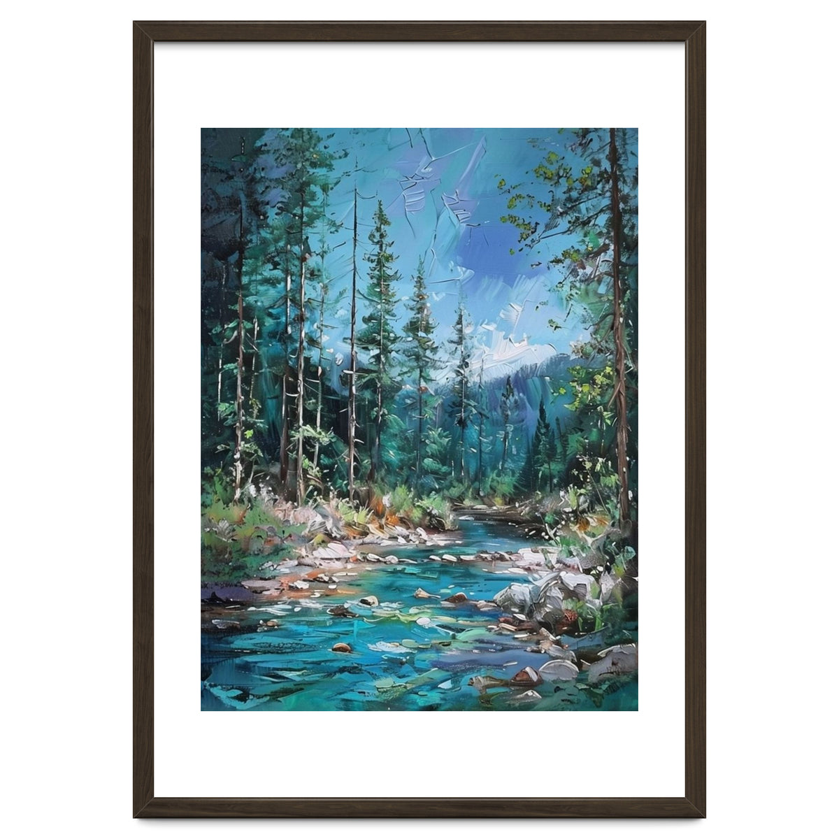 Whispers of the Azure Creek: A Textured Journey