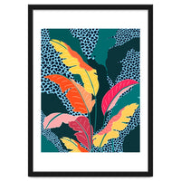 Teal & Tangerine, Botanical Nature Jungle Plants, Maximalism Eclectic Pop Of Color, Tropical Banana Leaves Bohemian Contemporary