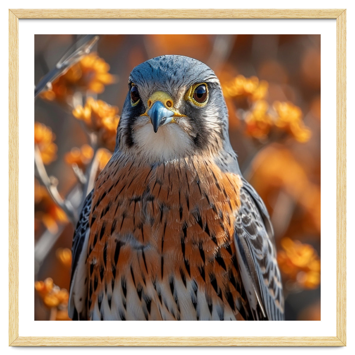Close Up Of A Kestrel Bird Of Prey