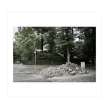 Piled-up rocks under construction on the street (Print Only) thumbnail
