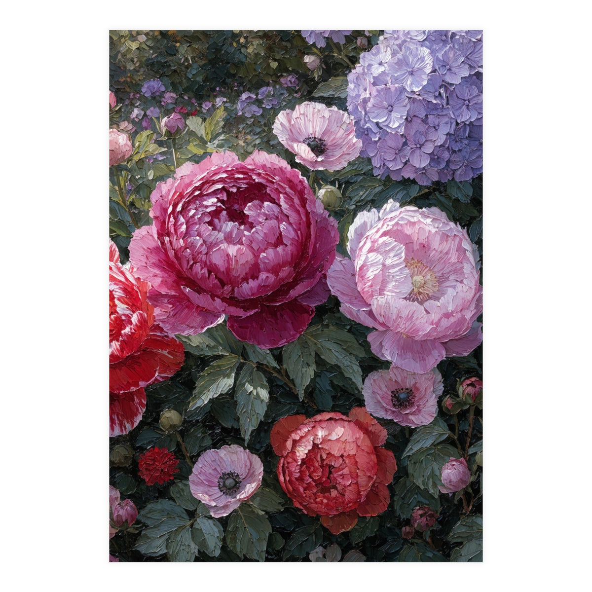 Overflowing Abundance: A Textural Impasto Oil Painting (Print Only)