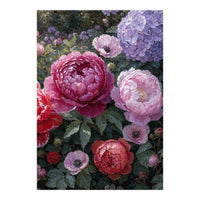 Overflowing Abundance: A Textural Impasto Oil Painting (Print Only)