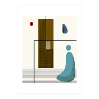 Solitude & Reflection, Abstract Concept Art, Meditation Rustic Eclectic Minimalism, Scandinavian Neutral (Print Only)