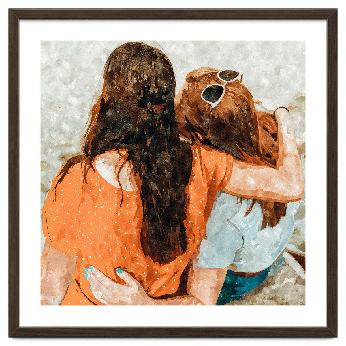Soul Sisters | Modern Bohemian Friendship BFF Fashion | Friends Companion Summer Travel Painting
