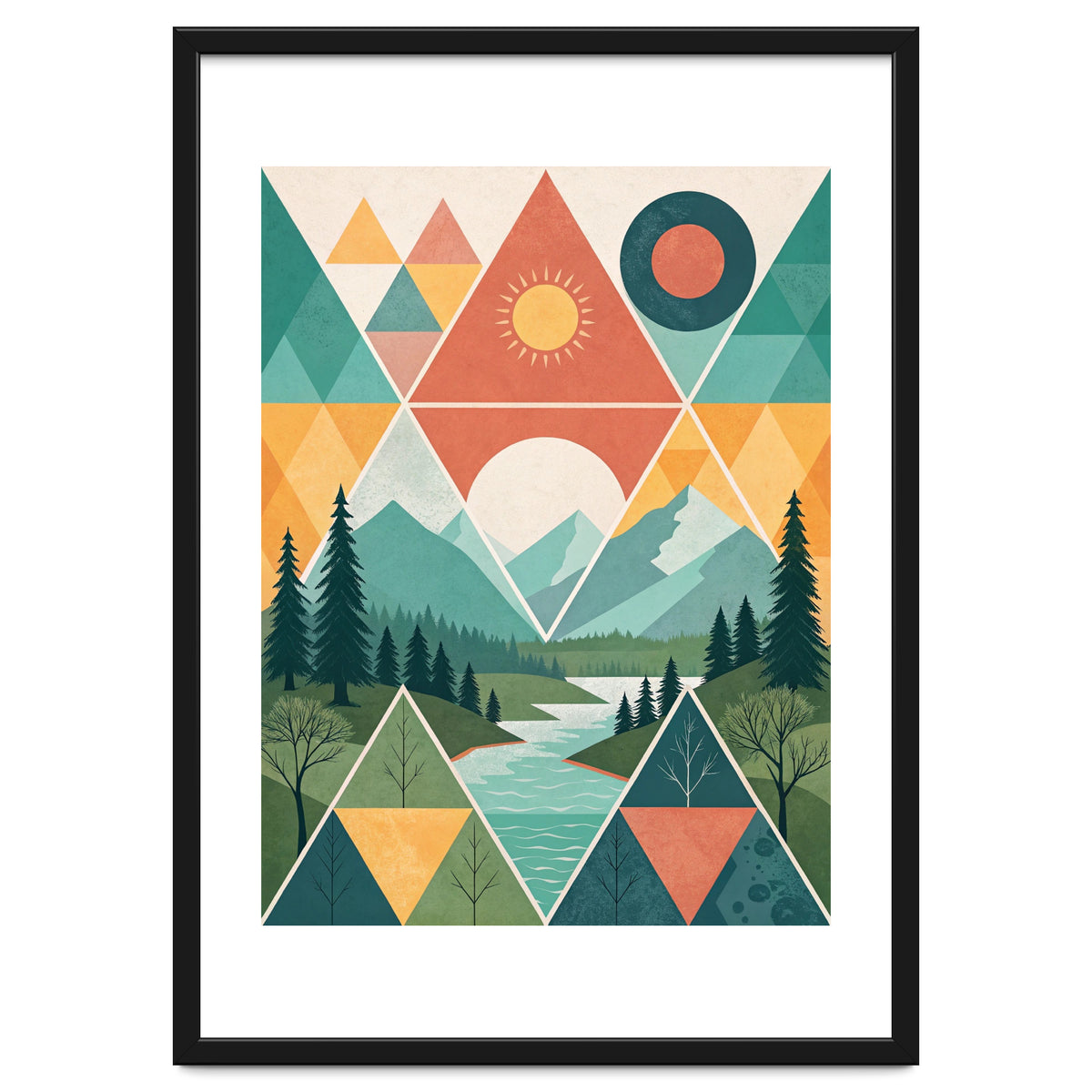 Geometric Convergence: A Mosaic of the Alpine Wilderness