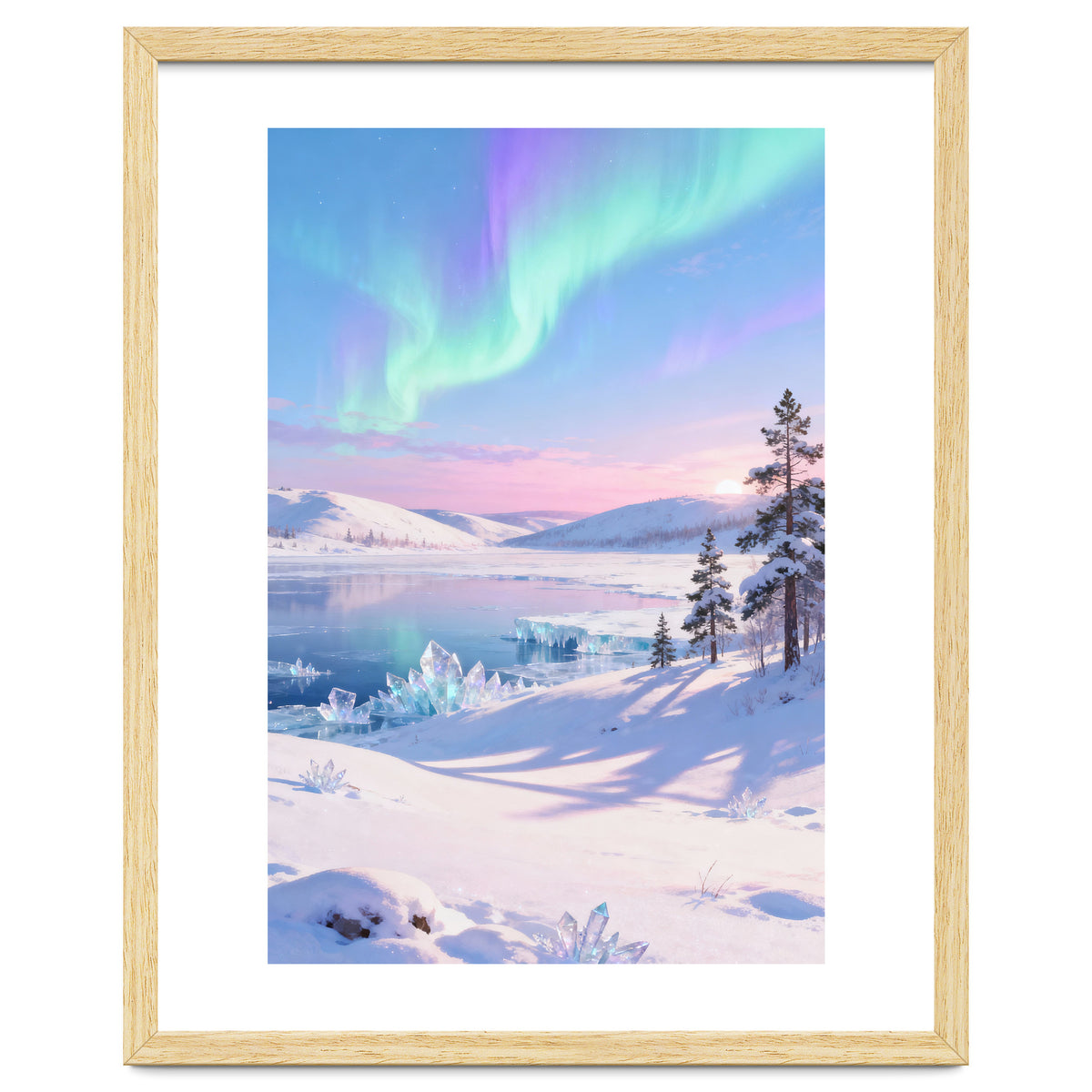 Northern Lights, Aurora Sky, Arctic Landscape, Aurora borealis, Snow Fall