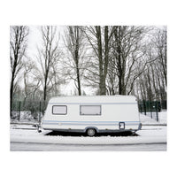 Travel Trailer in the snow road (Print Only)