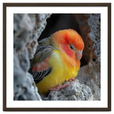 Cute Lovebird Perched On A Rock In A Cave thumbnail