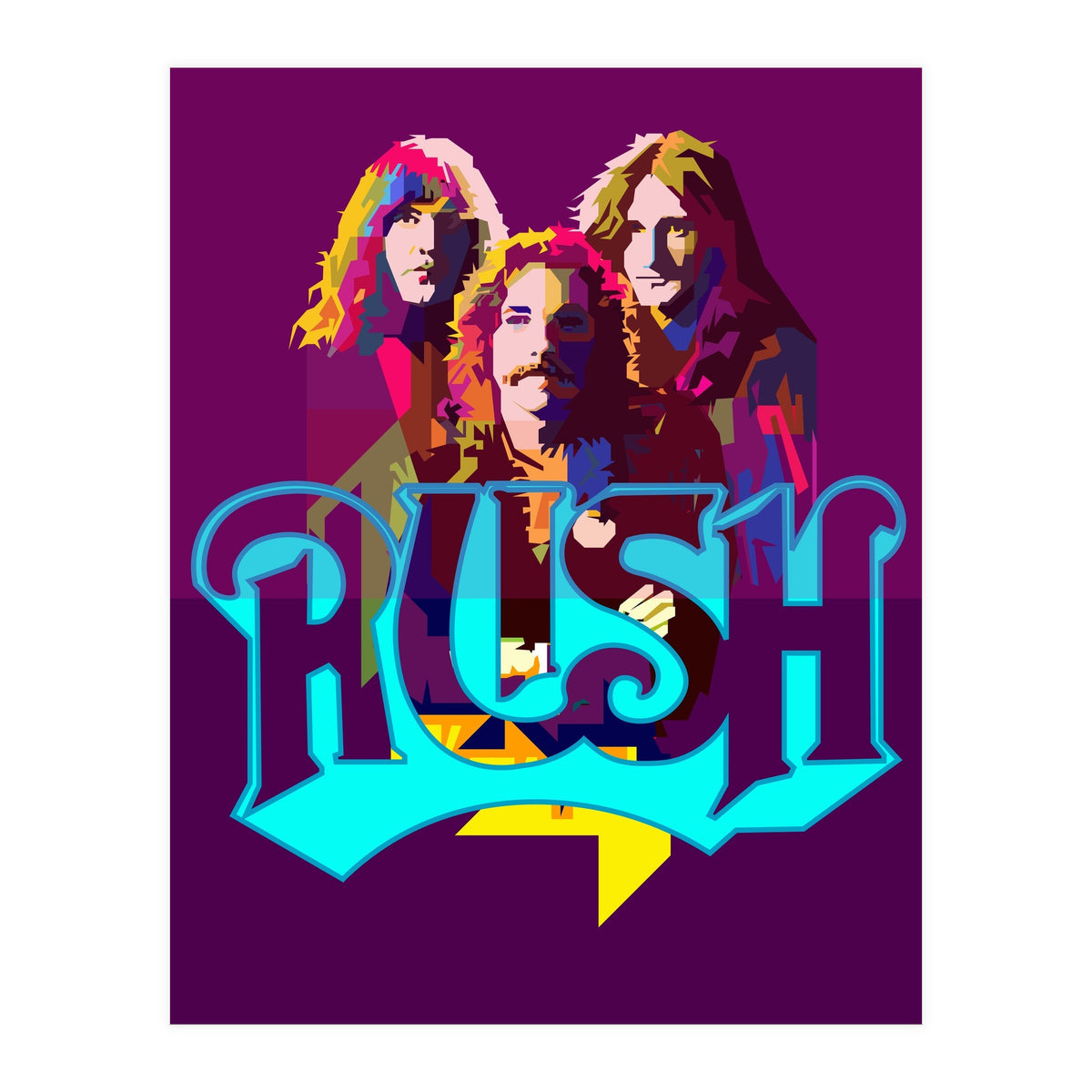Rush Classic Rock Pop Art WPAP (Print Only)