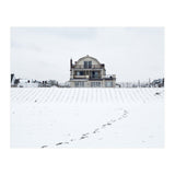 Footprints and house in winter snowscape (Print Only) thumbnail