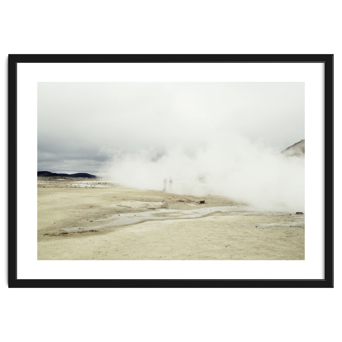 Tourists hidden in the hot spring steam -  Iceland