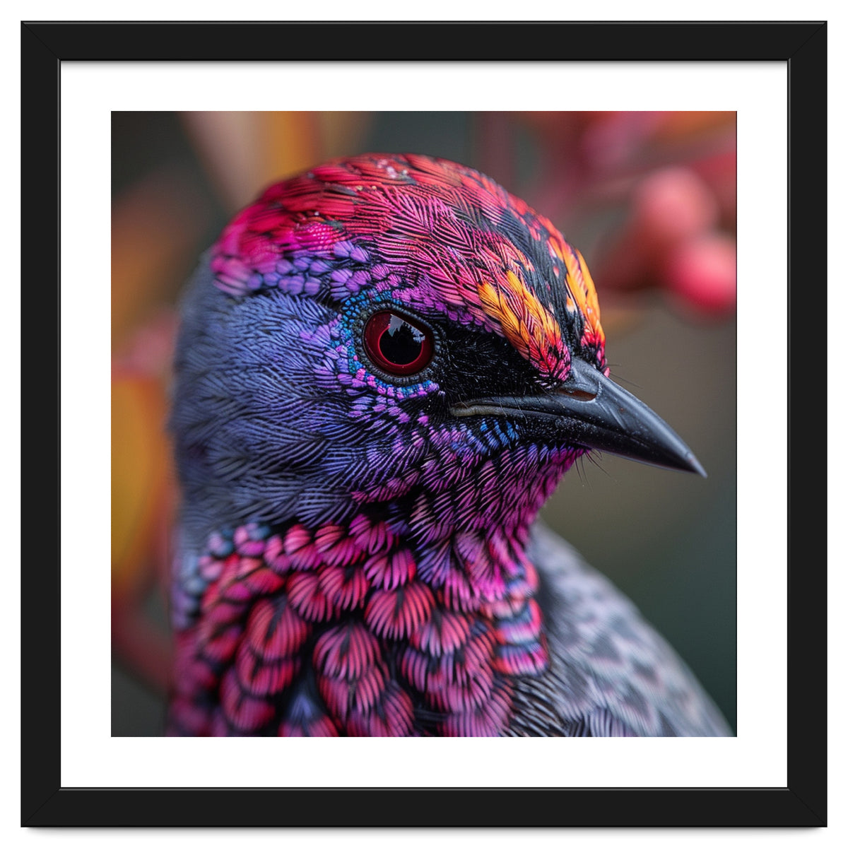 Vibrant Exotic Bird Detailed Feather Close Up