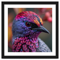 Vibrant Exotic Bird Detailed Feather Close Up