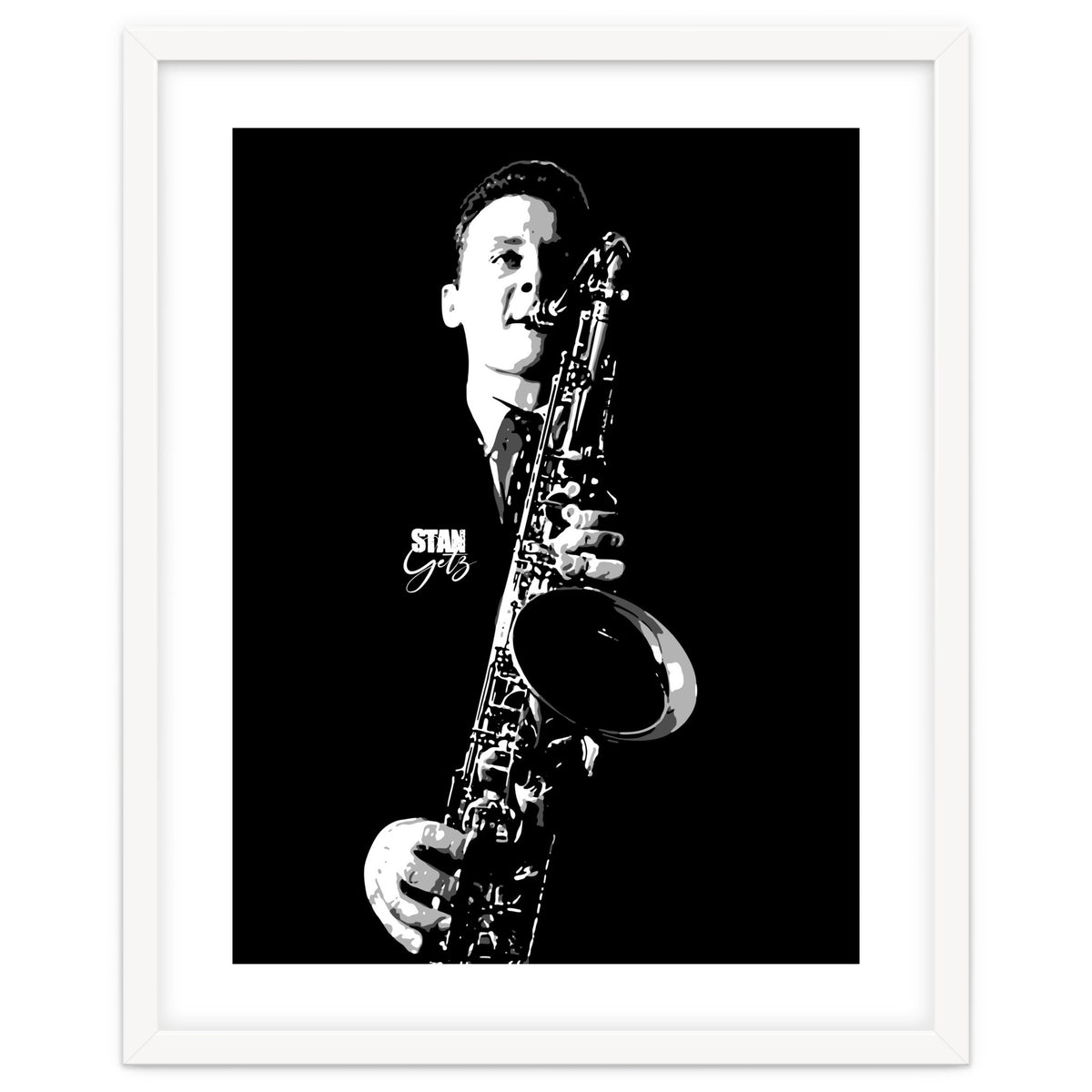 Stan Getz American Jazz Saxophonist in Grayscale