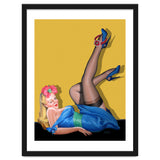 Sexy Pinup Winking Girl In Showing Her New High Heels thumbnail