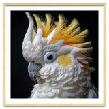 Close Up Cockatoo Portrait Yellow Crested Bird thumbnail