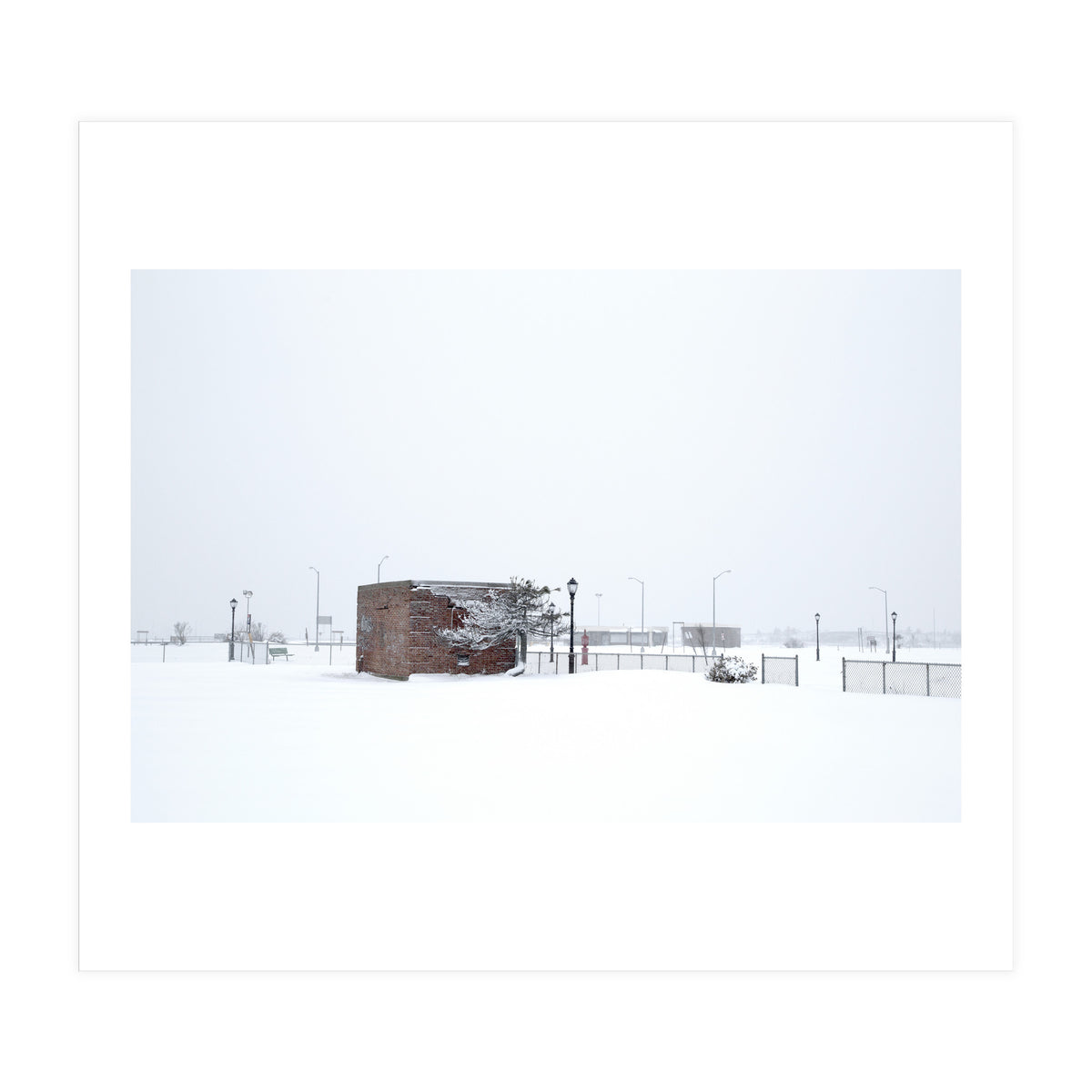 Barn in the winter snowscape (Print Only)