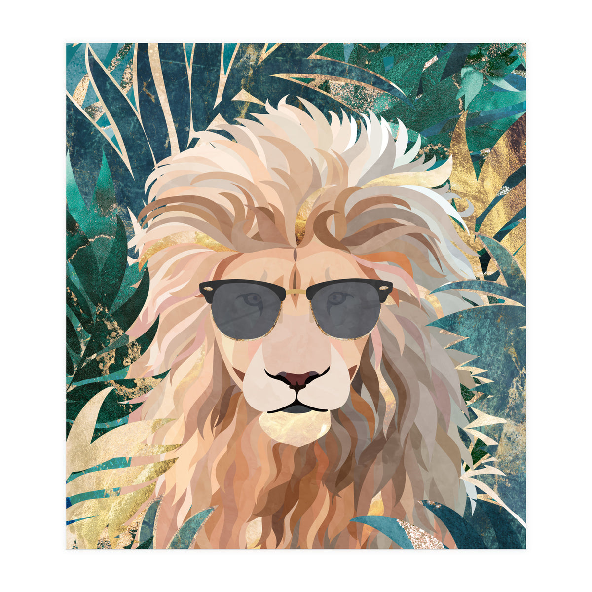 Lion Jungle wearing sunglasses (Print Only)
