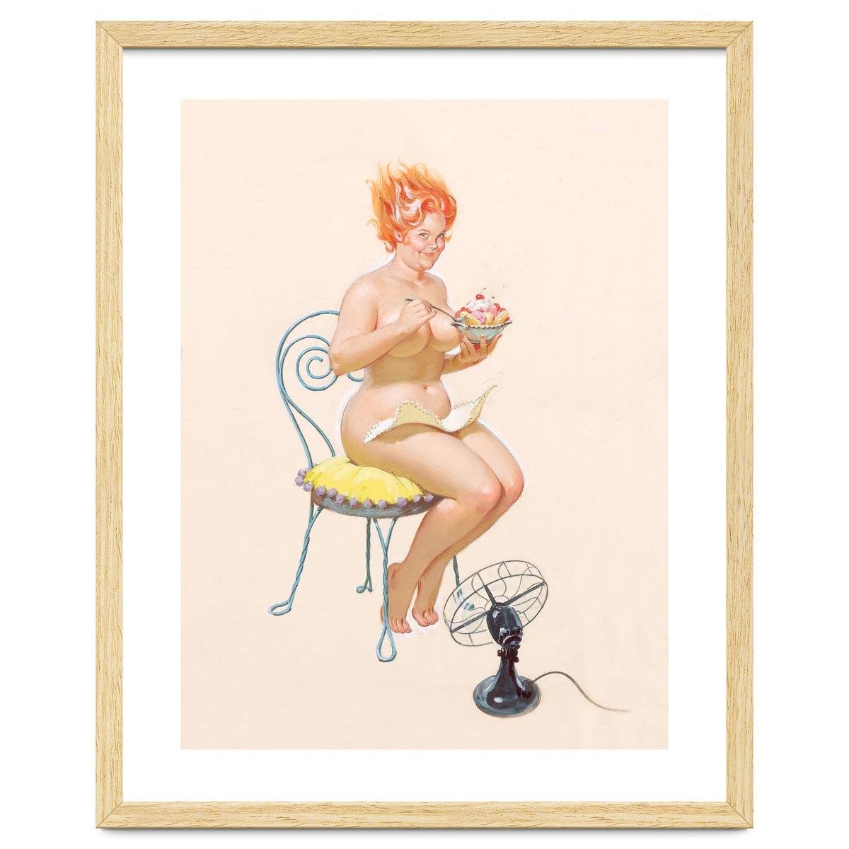 Beautiful Chubby Girl Enjoys In Ice Cream