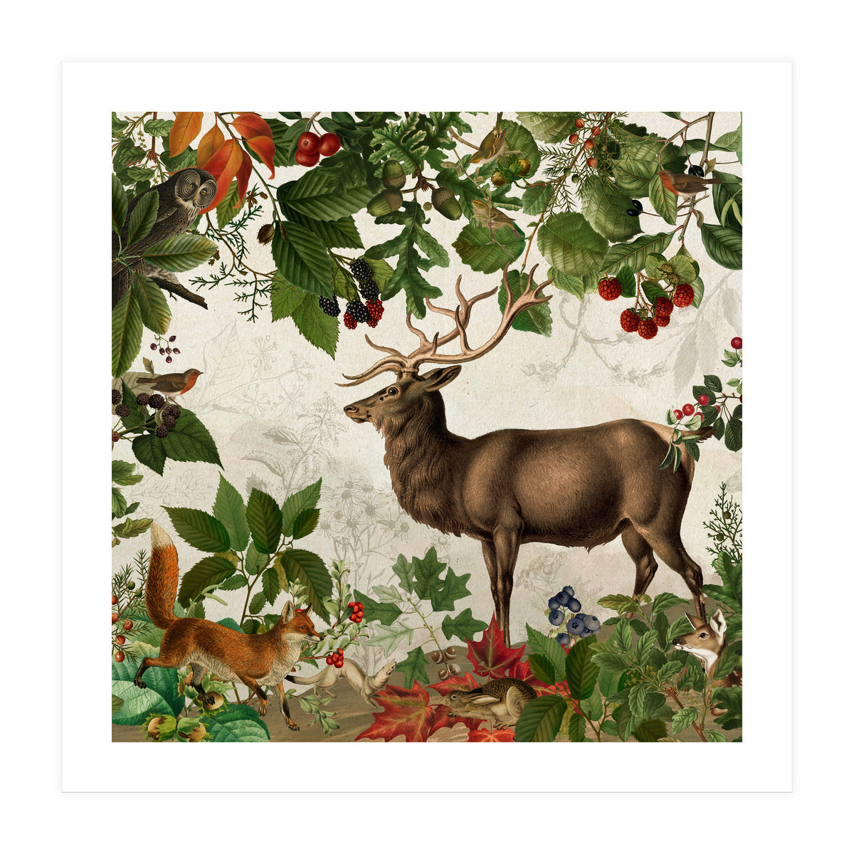 Nostalgic Autumn guardians of the forest 1 (Print Only)