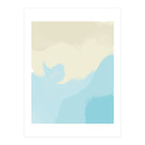 Mellow, Abstract Powder Blue Pastel Pearl Painting, Modern Simple Minimal Waves (Print Only) thumbnail
