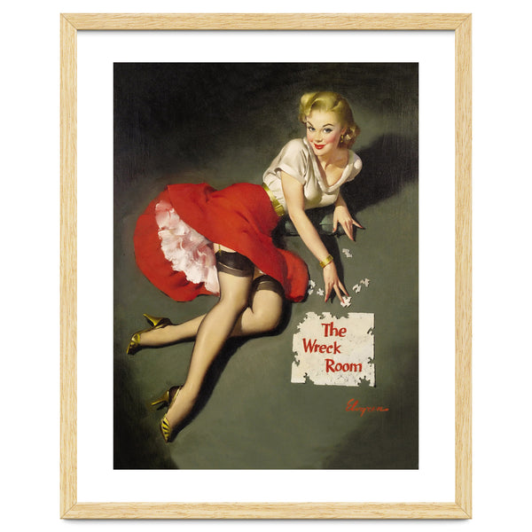 Pinup Sexy Girl Posing In Red Dress