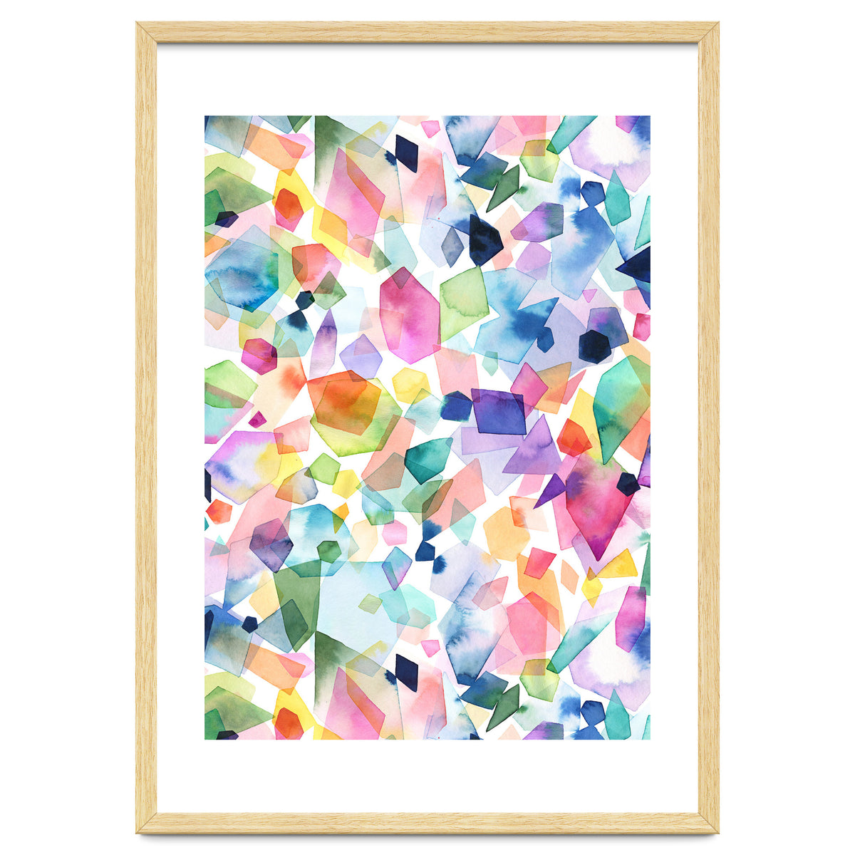 Colorful Watercolor Crystals and Gems