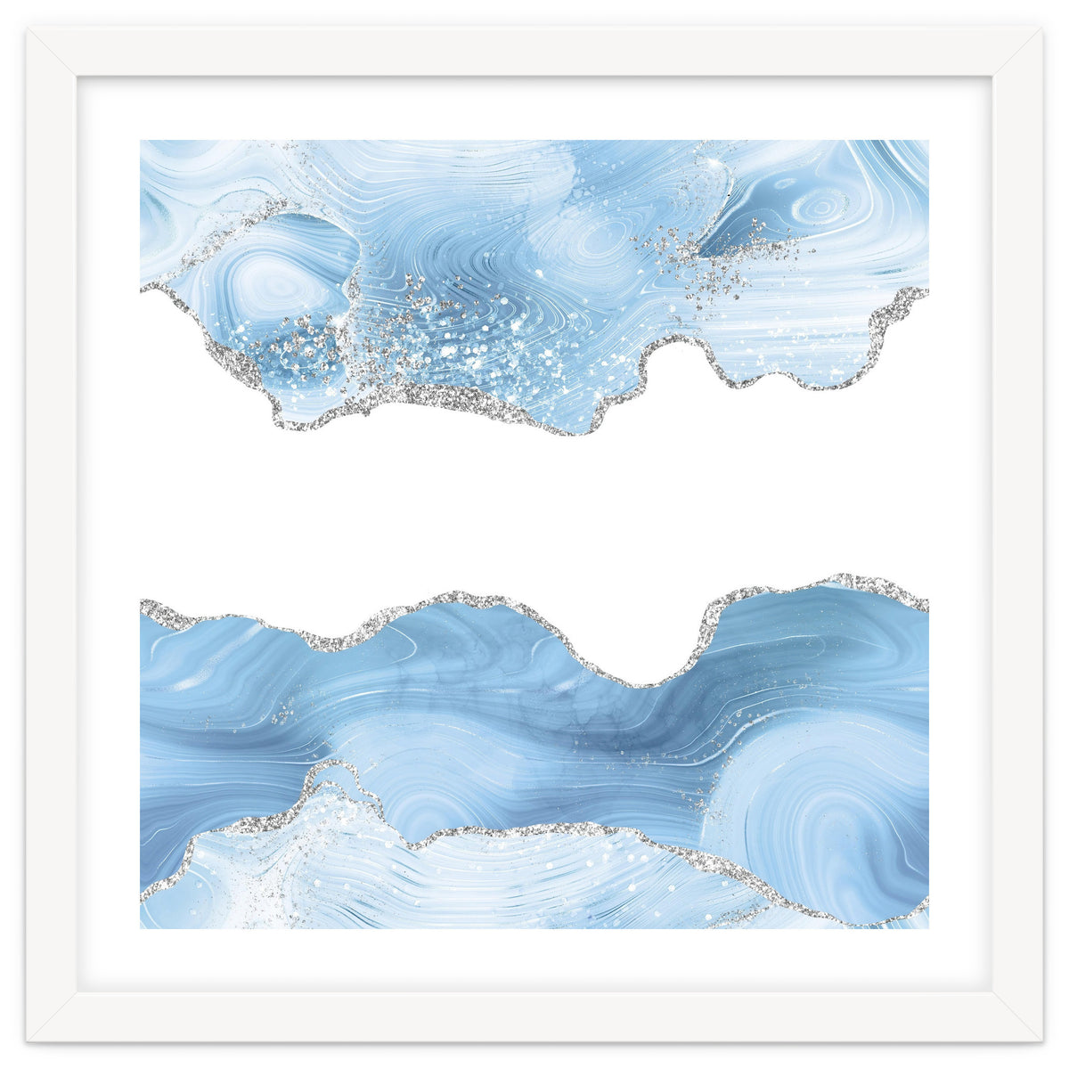 Blue & Silver Agate Glitter Texture 07