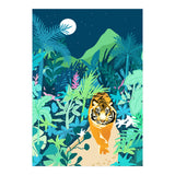 Tiger Walk, Bohemian Jungle Maximalist Nature, Botanical Forest Plants Moon Wild Animals (Print Only) thumbnail