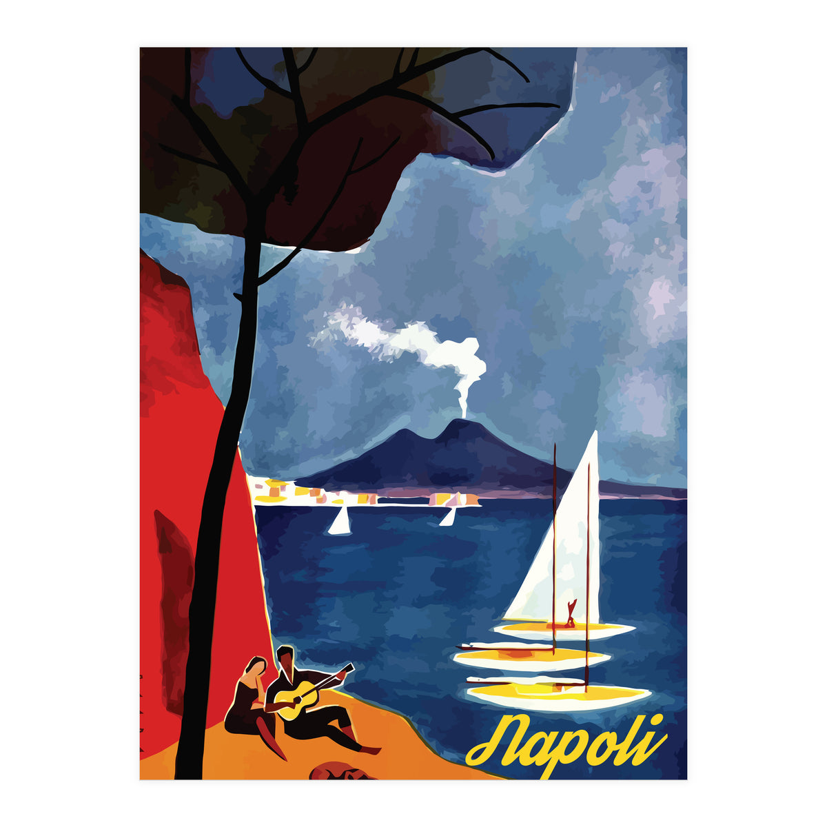 Napoli, Romantic Scene (Print Only)