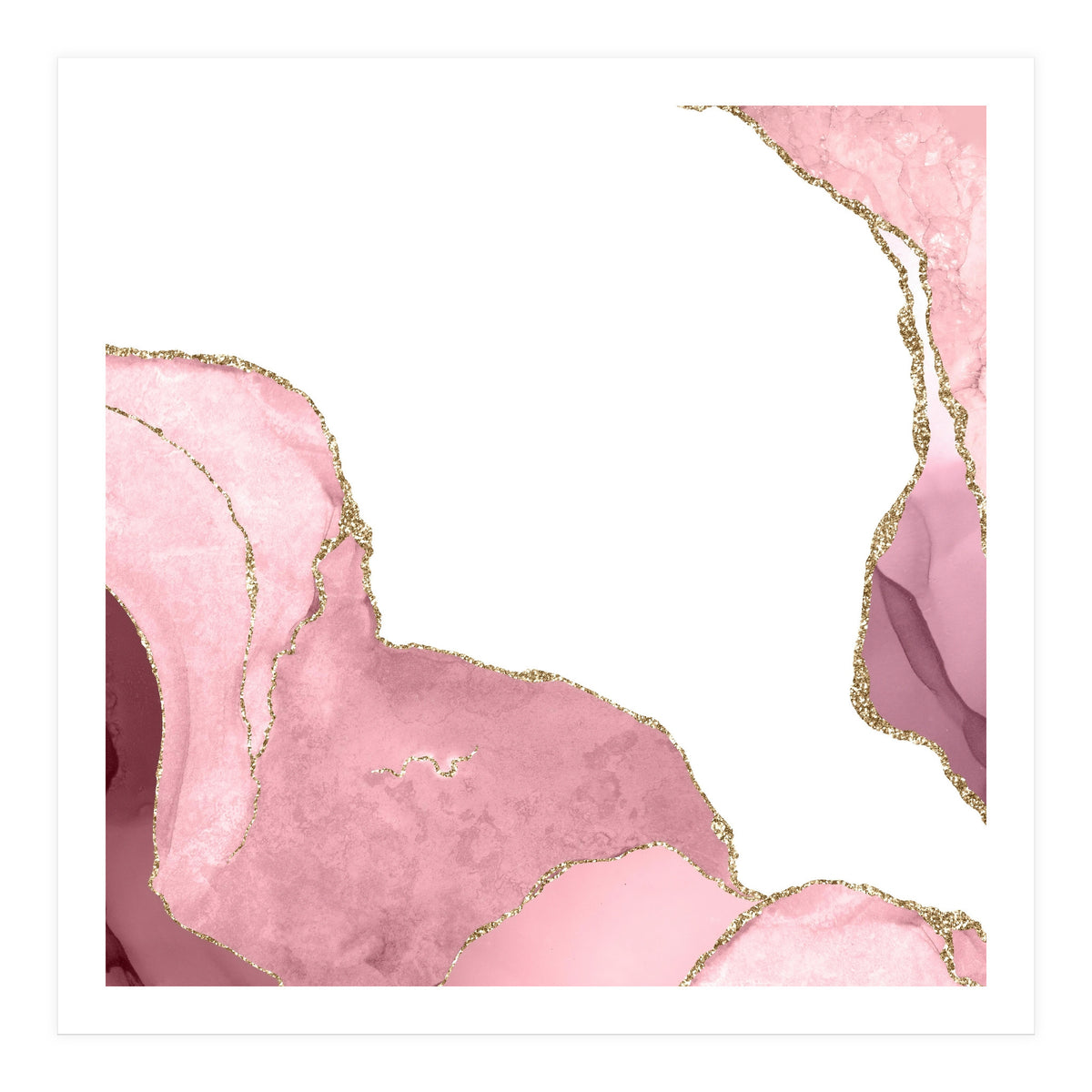 Blush & Gold Agate Texture 07  (Print Only)