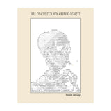 Skull Of A Skeleton With A Burning Cigarette Vincent Van Gogh Ascii Art (Print Only) thumbnail