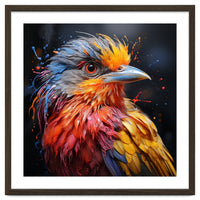 Vibrant Bird With Colorful Splatter Paint