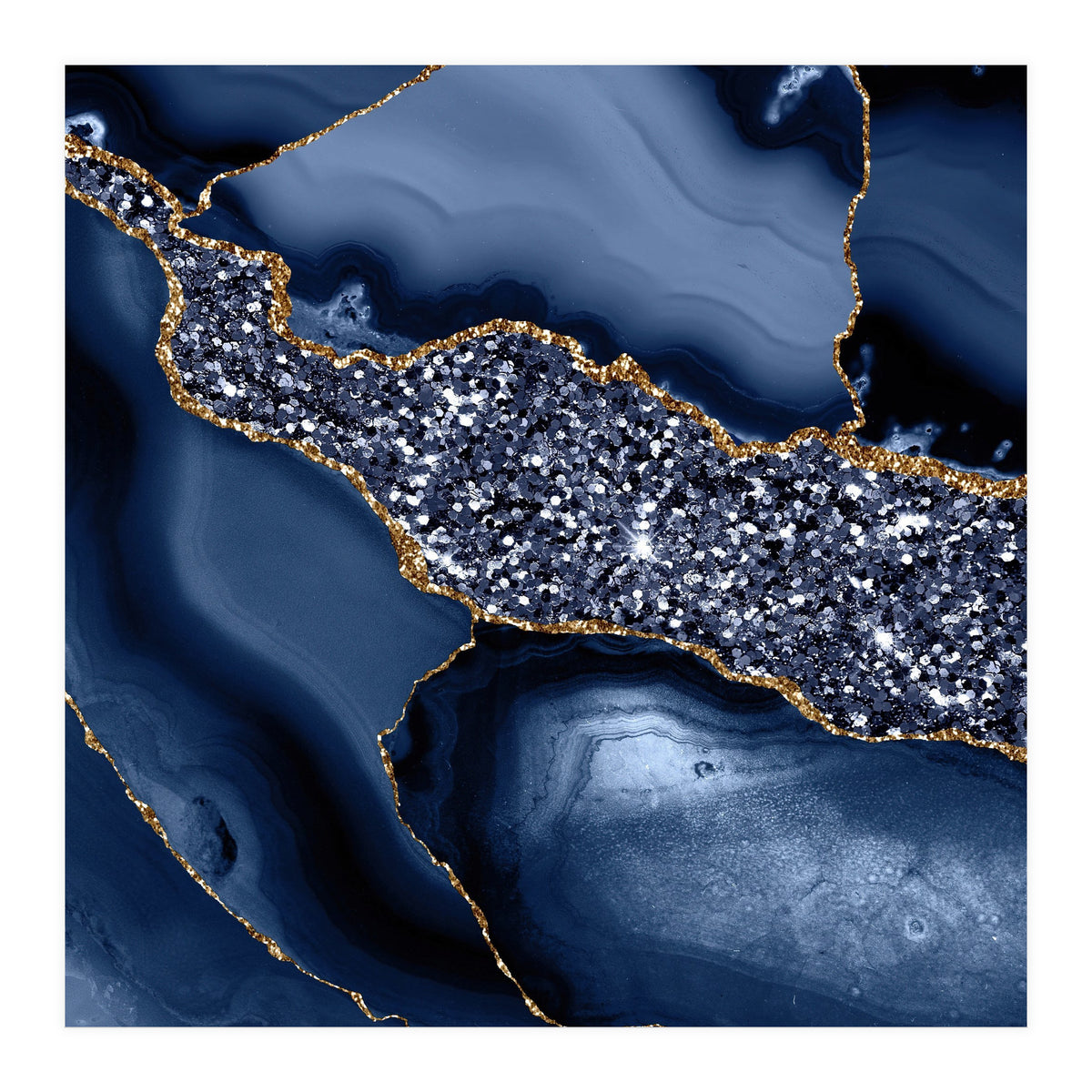 Agate Glitter Ocean Texture 05 (Print Only)