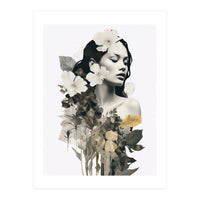 Collage Of A Woman And Flowers   (Print Only)