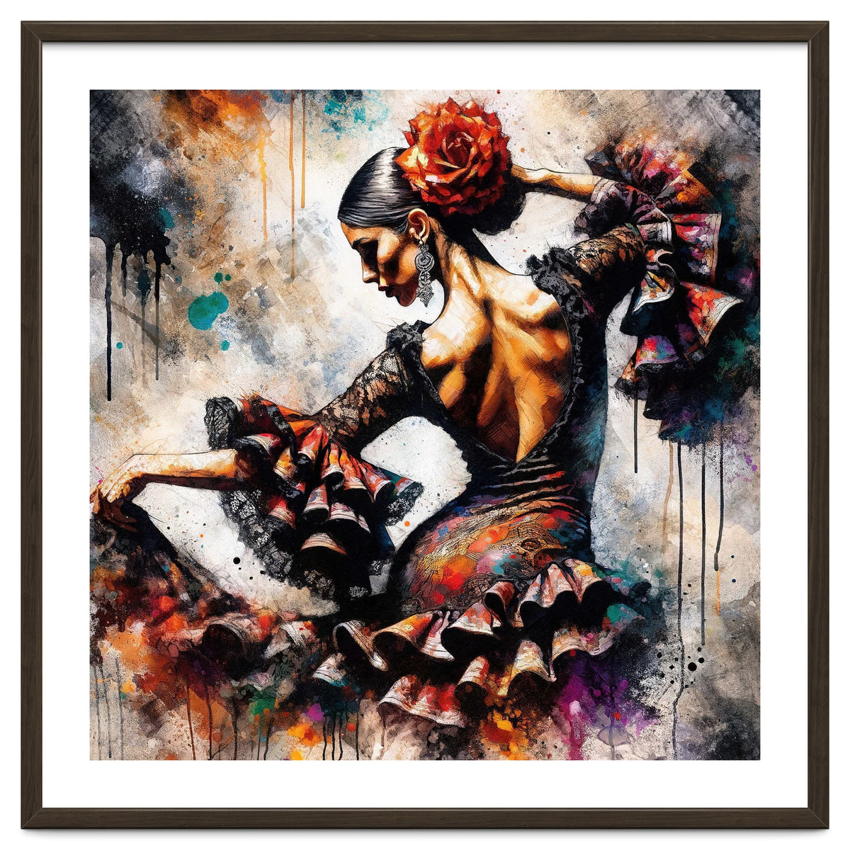 Watercolor Flamenco Dancer #4