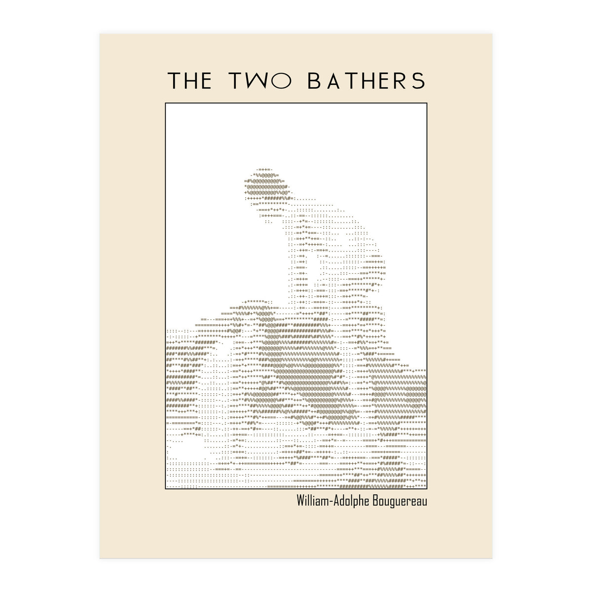The two bathers (1884) – William-Adolphe Bouguereau (ascii art)  (Print Only)