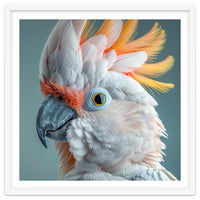 Salmon Crested Cockatoo Close Up Portrait