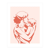 Motherhood, Human Emotion Line Art, Mother Parents Child Baby, Love Care Expression Bohemian Concept (Print Only) thumbnail