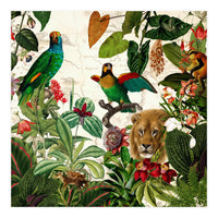 Exotic Lush Jungle And Wild Animals Landscape  (Print Only)