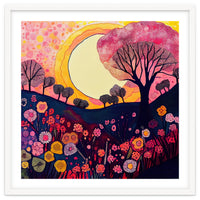 Folk Sunset Over Floral Hills