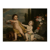 German Master (18th Century) – Two Putti with Garlands of Flowers (Print Only) thumbnail